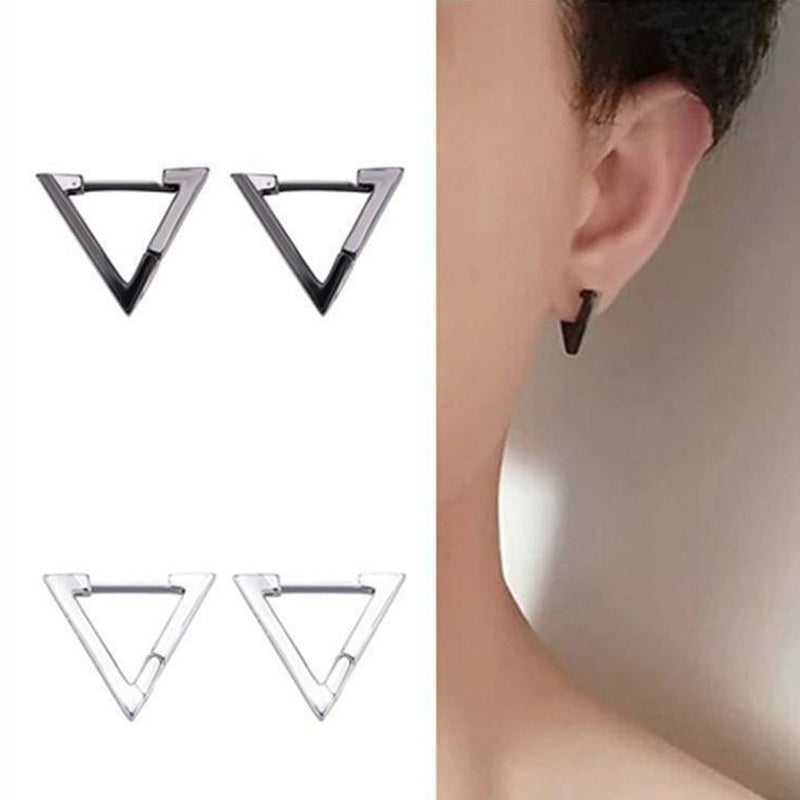 Stainless Steel Creative Hoop Earrings Women Triangular Earrings Fashion Jewelry Huggie Men