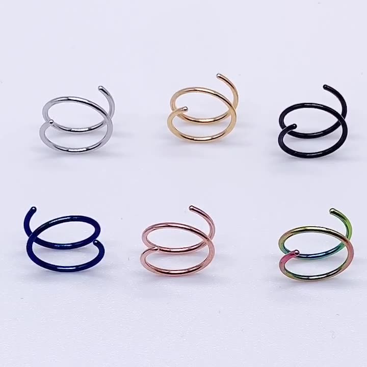 Stainless Steel Nose Ring Earrings Vacuum Plating