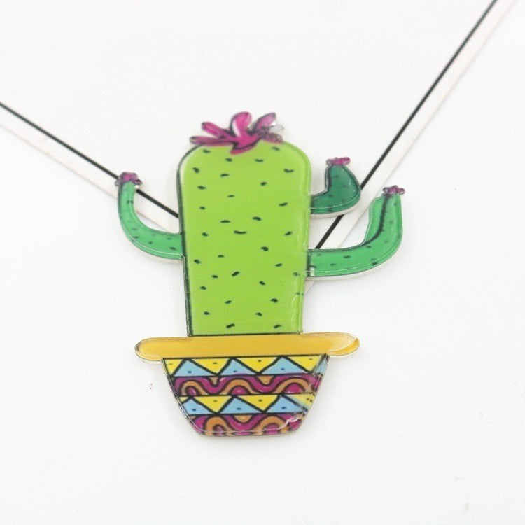 Cartoon acrylic cactus brooch brooch