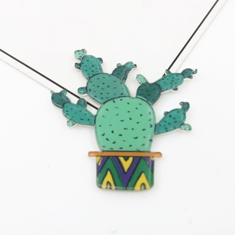 Cartoon acrylic cactus brooch brooch