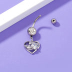 Stainless Steel Heart Navel Nail Human Body Piercing Jewelry Woman