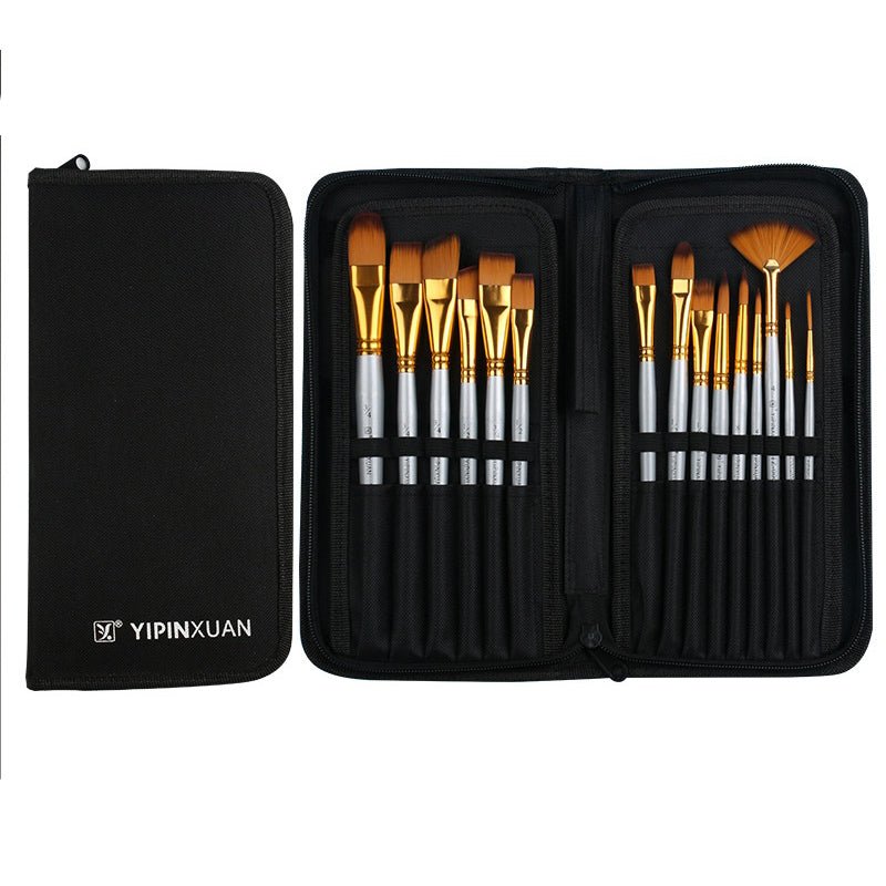 15 Brushes Acrylic Paint Brush Set | Orazek UK Ltd