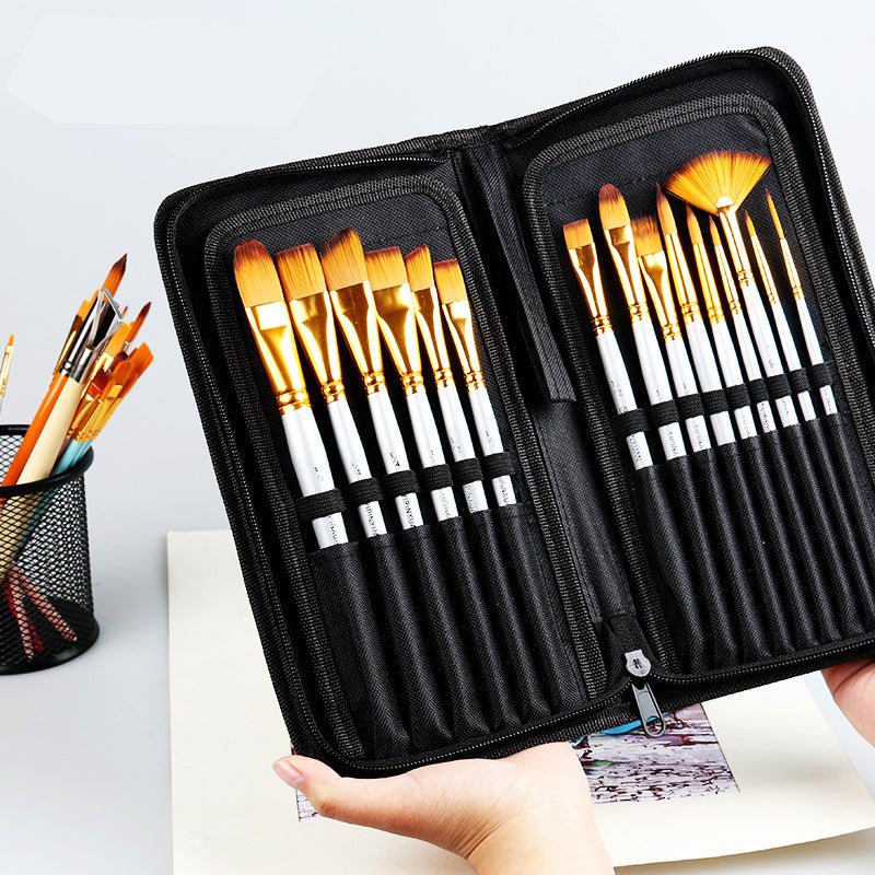 15 Brushes Acrylic Paint Brush Set | Orazek UK Ltd
