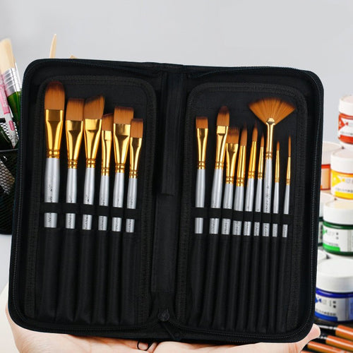 15 Brushes Acrylic Paint Brush Set | Orazek UK Ltd