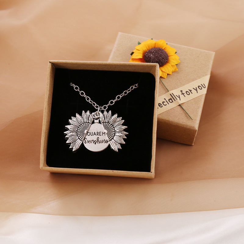 You Are My Sunshine Sunflower Necklace for Women and Men