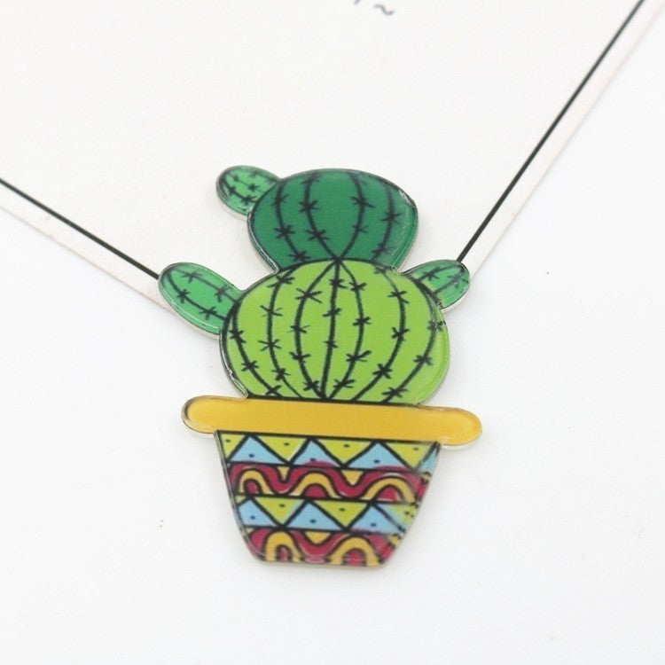 Cartoon acrylic cactus brooch brooch