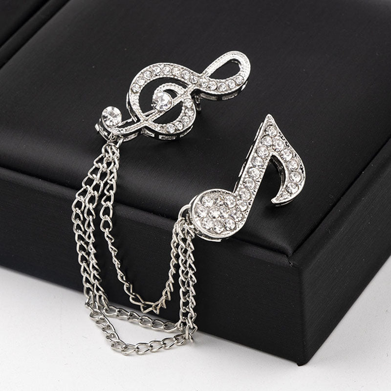 British style men's symbol music brooch brooch