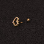 Flower Earring Stainless Steel Screw Earrings Female Zircon Earring