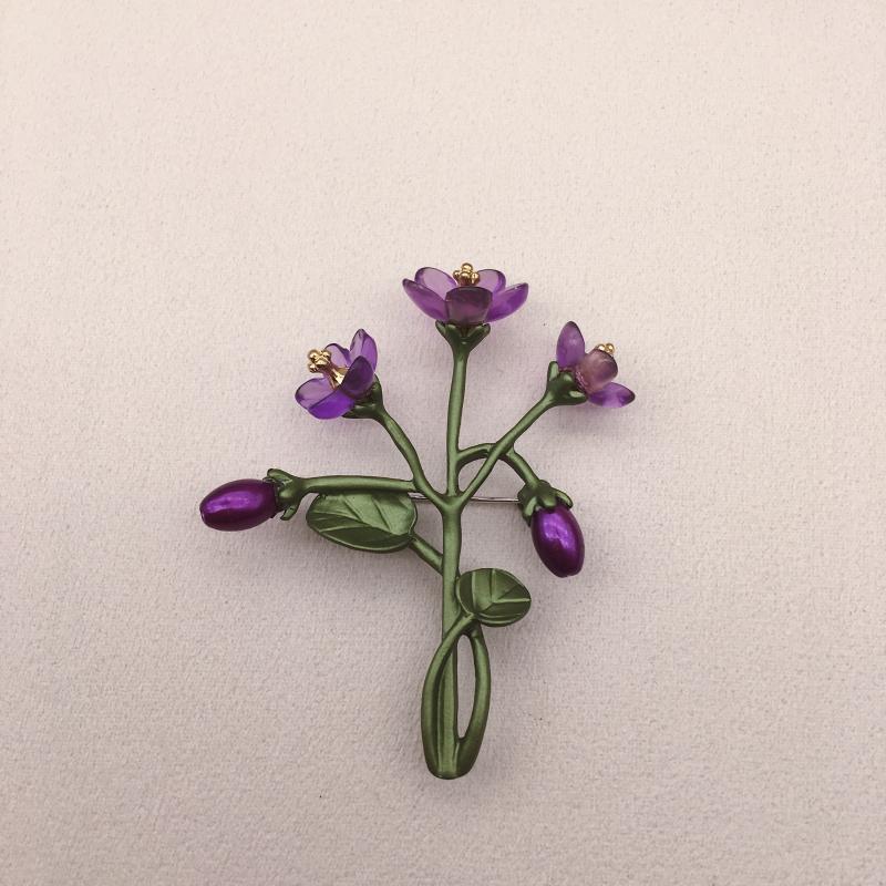 Avocado Green Art Small Fresh Pearl Leaf Brooch