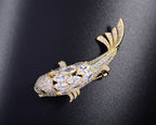 Zircon Koi Brooch Men'S And Women'S Brooch
