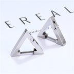 Stainless Steel Creative Hoop Earrings Women Triangular Earrings Fashion Jewelry Huggie Men