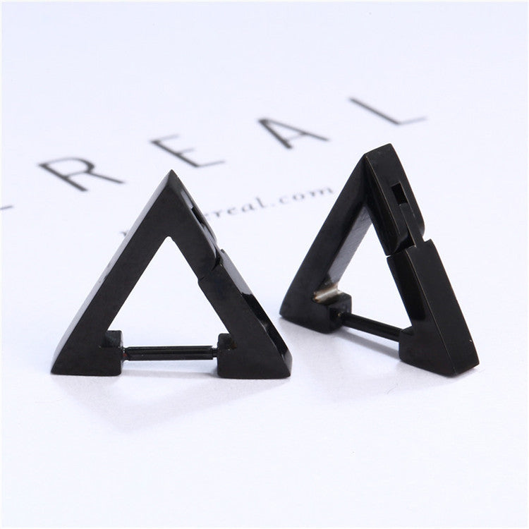 Stainless Steel Creative Hoop Earrings Women Triangular Earrings Fashion Jewelry Huggie Men