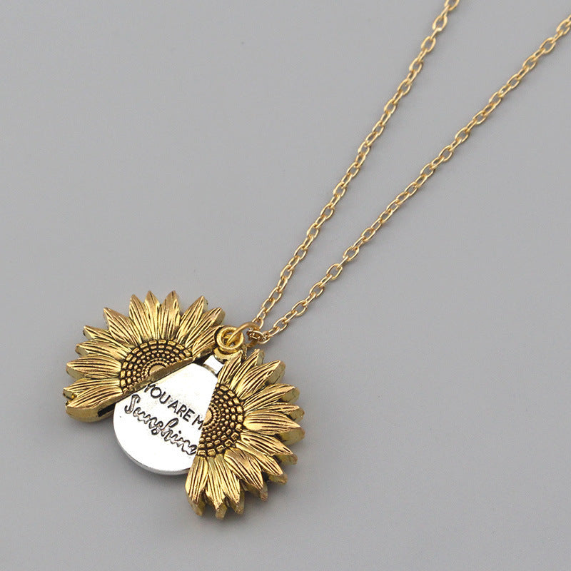 You Are My Sunshine Sunflower Necklace for Women and Men