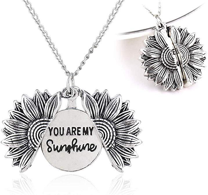 You Are My Sunshine Sunflower Necklace for Women and Men