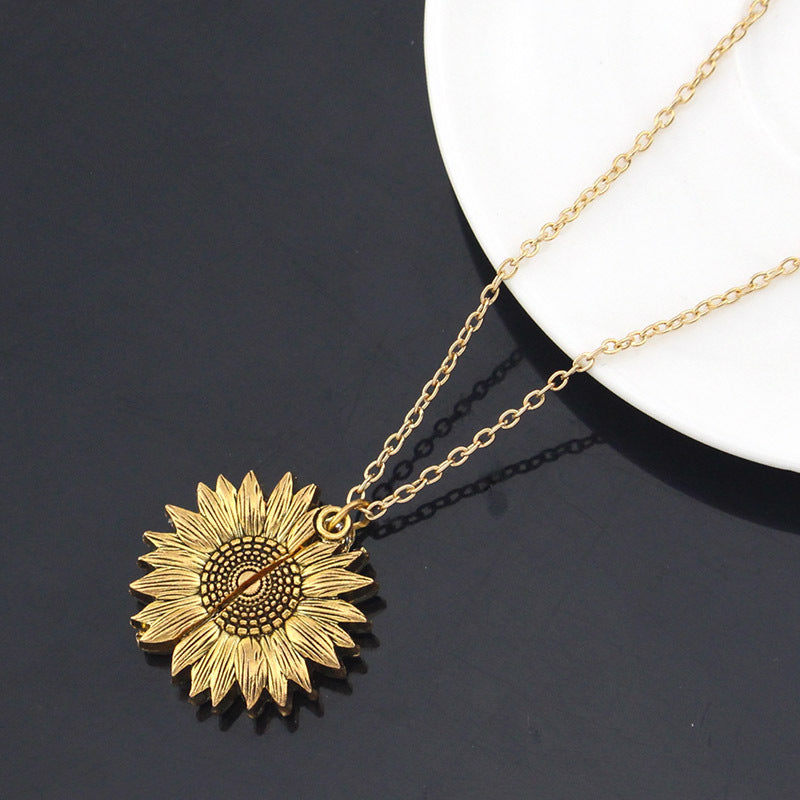 You Are My Sunshine Sunflower Necklace for Women and Men