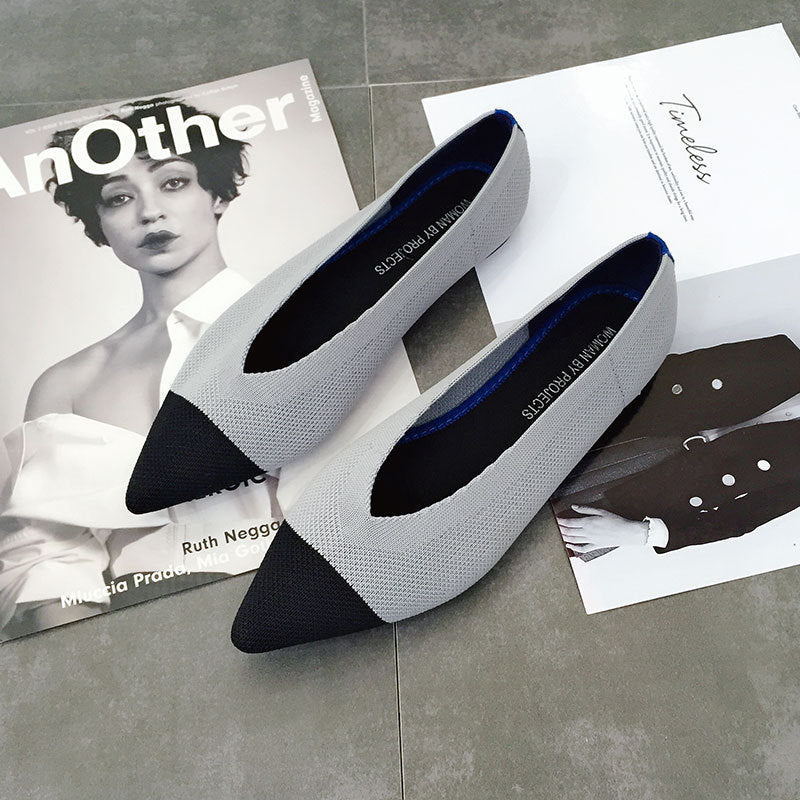 Casual Daily Use Fabric Printed Pedal Flat Shoes For Women