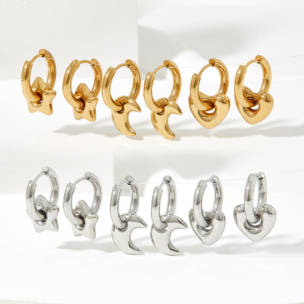 XINGX Earrings Stainless Steel Glossy Earrings