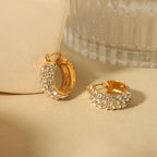 18K Gold-plated All-match Stainless Steel Earrings With Diamonds | Orazek UK Ltd