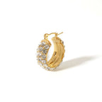 18K Gold-plated All-match Stainless Steel Earrings With Diamonds | Orazek UK Ltd