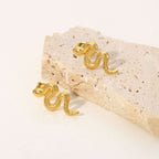 18K Gold Plated Stainless Steel Snake Stud Earrings For Women | Orazek UK Ltd