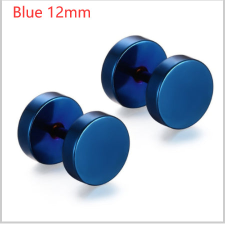 8MM Stainless Steel Earrings Women Men Gold Silver Black Barbell Ear Stud Piercing Earring Tunnel Punk Gothic Jewelry