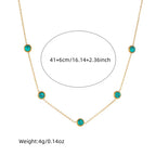Retro All-Match Blue Turquoise Stainless Steel Jewelry Set