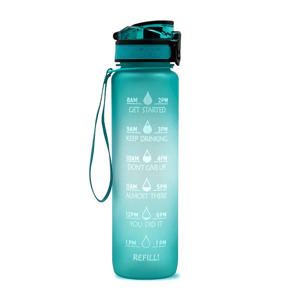 1L Tritan Water Bottle With Time Marker Bounce Cover Motivational Water Bottle Cycling Leakproof Cup For Sports Fitness Bottles | Orazek UK Ltd