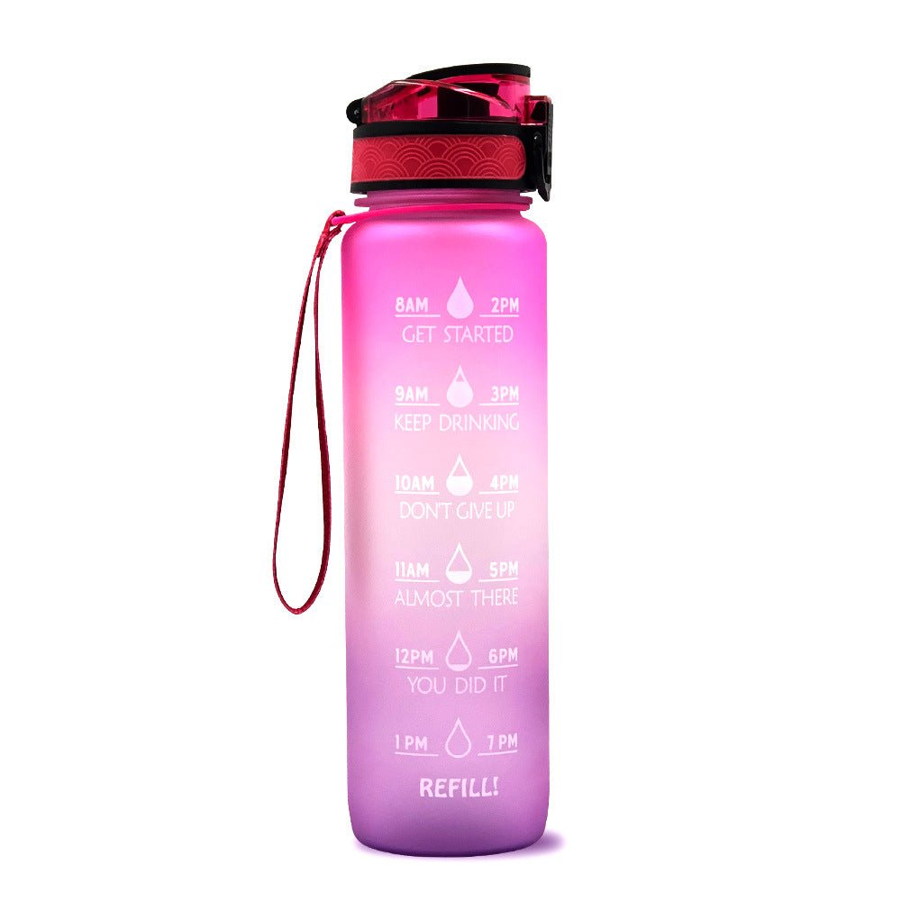 1L Tritan Water Bottle With Time Marker Bounce Cover Motivational Water Bottle Cycling Leakproof Cup For Sports Fitness Bottles | Orazek UK Ltd