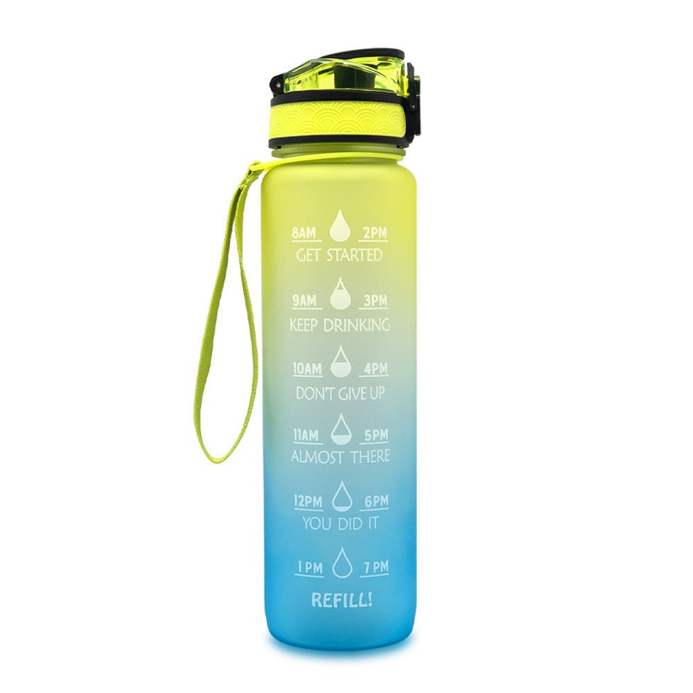 1L Tritan Water Bottle With Time Marker Bounce Cover Motivational Water Bottle Cycling Leakproof Cup For Sports Fitness Bottles | Orazek UK Ltd