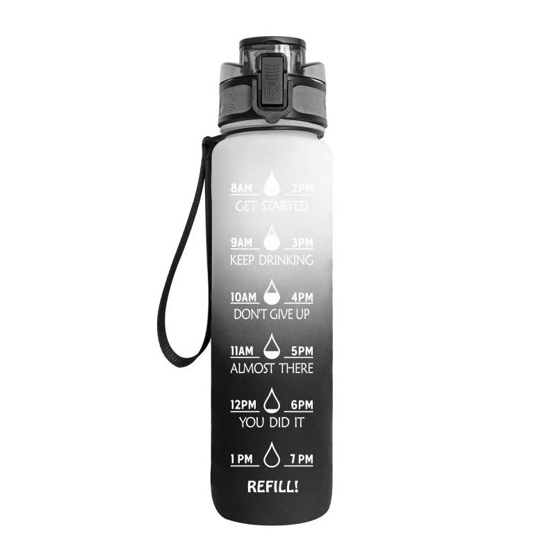 1L Tritan Water Bottle With Time Marker Bounce Cover Motivational Water Bottle Cycling Leakproof Cup For Sports Fitness Bottles | Orazek UK Ltd
