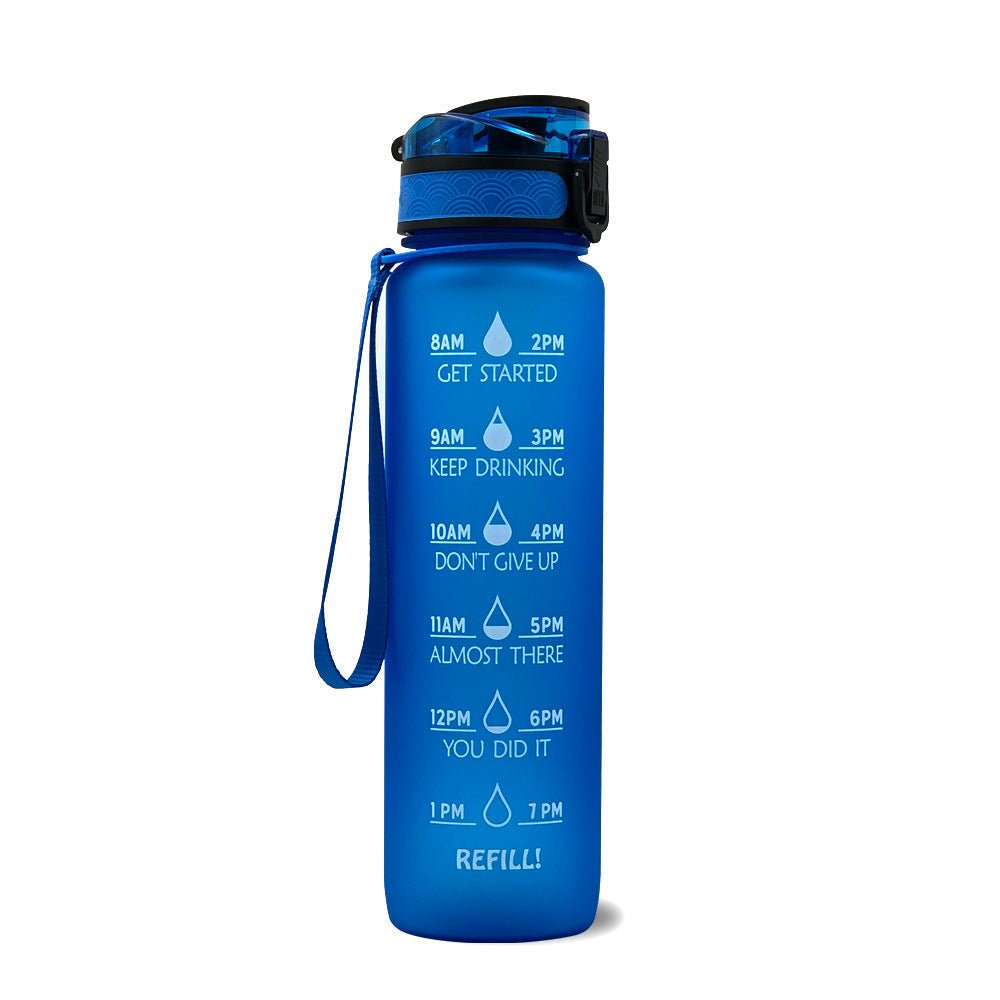1L Tritan Water Bottle With Time Marker Bounce Cover Motivational Water Bottle Cycling Leakproof Cup For Sports Fitness Bottles | Orazek UK Ltd