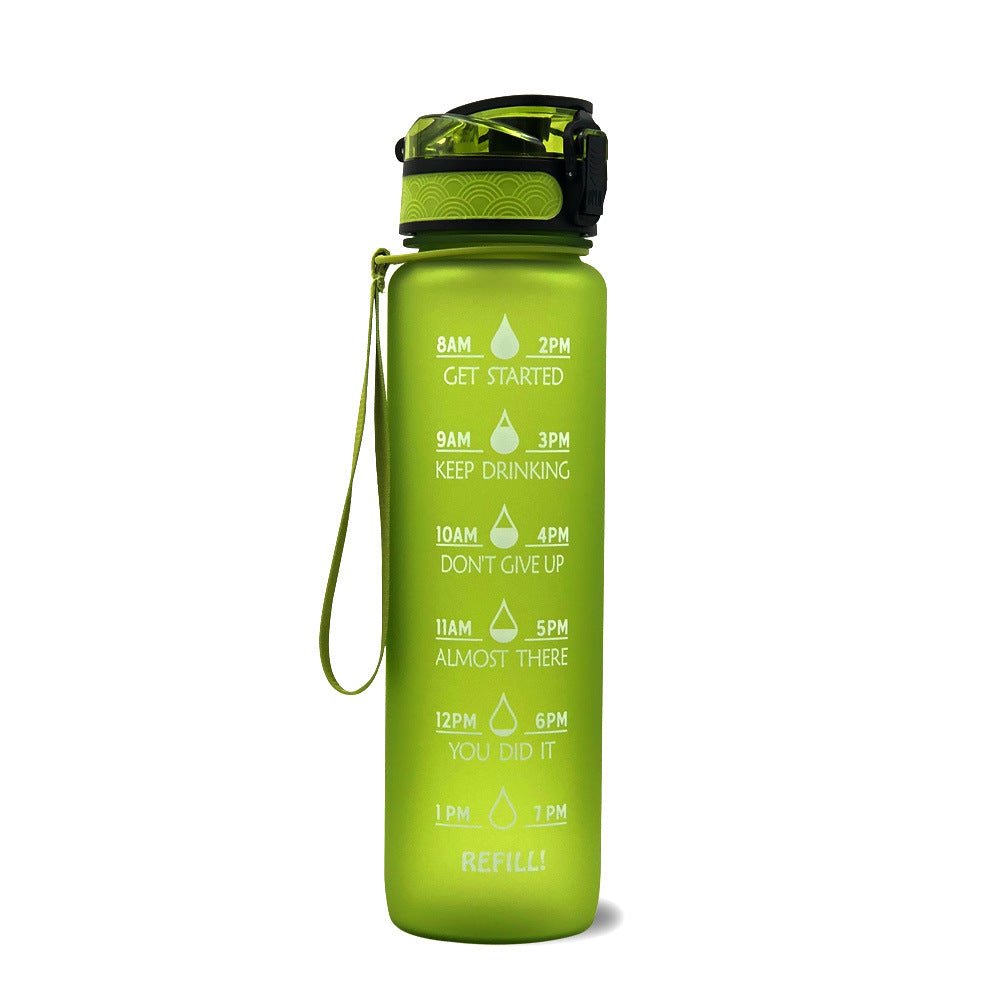 1L Tritan Water Bottle With Time Marker Bounce Cover Motivational Water Bottle Cycling Leakproof Cup For Sports Fitness Bottles | Orazek UK Ltd