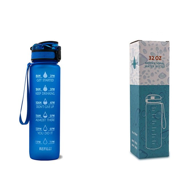 1L Tritan Water Bottle With Time Marker Bounce Cover Motivational Water Bottle Cycling Leakproof Cup For Sports Fitness Bottles | Orazek UK Ltd