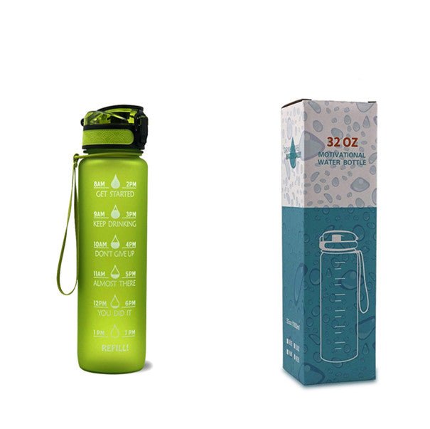 1L Tritan Water Bottle With Time Marker Bounce Cover Motivational Water Bottle Cycling Leakproof Cup For Sports Fitness Bottles | Orazek UK Ltd
