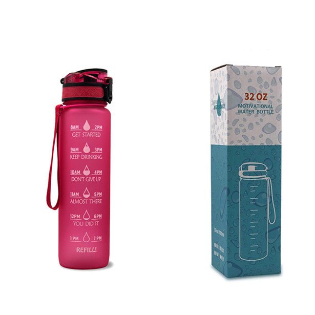 1L Tritan Water Bottle With Time Marker Bounce Cover Motivational Water Bottle Cycling Leakproof Cup For Sports Fitness Bottles | Orazek UK Ltd