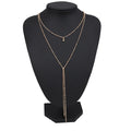 Gold Plated Double Layered Retro Chain Clavicle Necklace