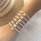 26 Letters White Shell Beaded Bracelet Women Metal Love Design Bracelet Jewelry | Orazek UK Ltd