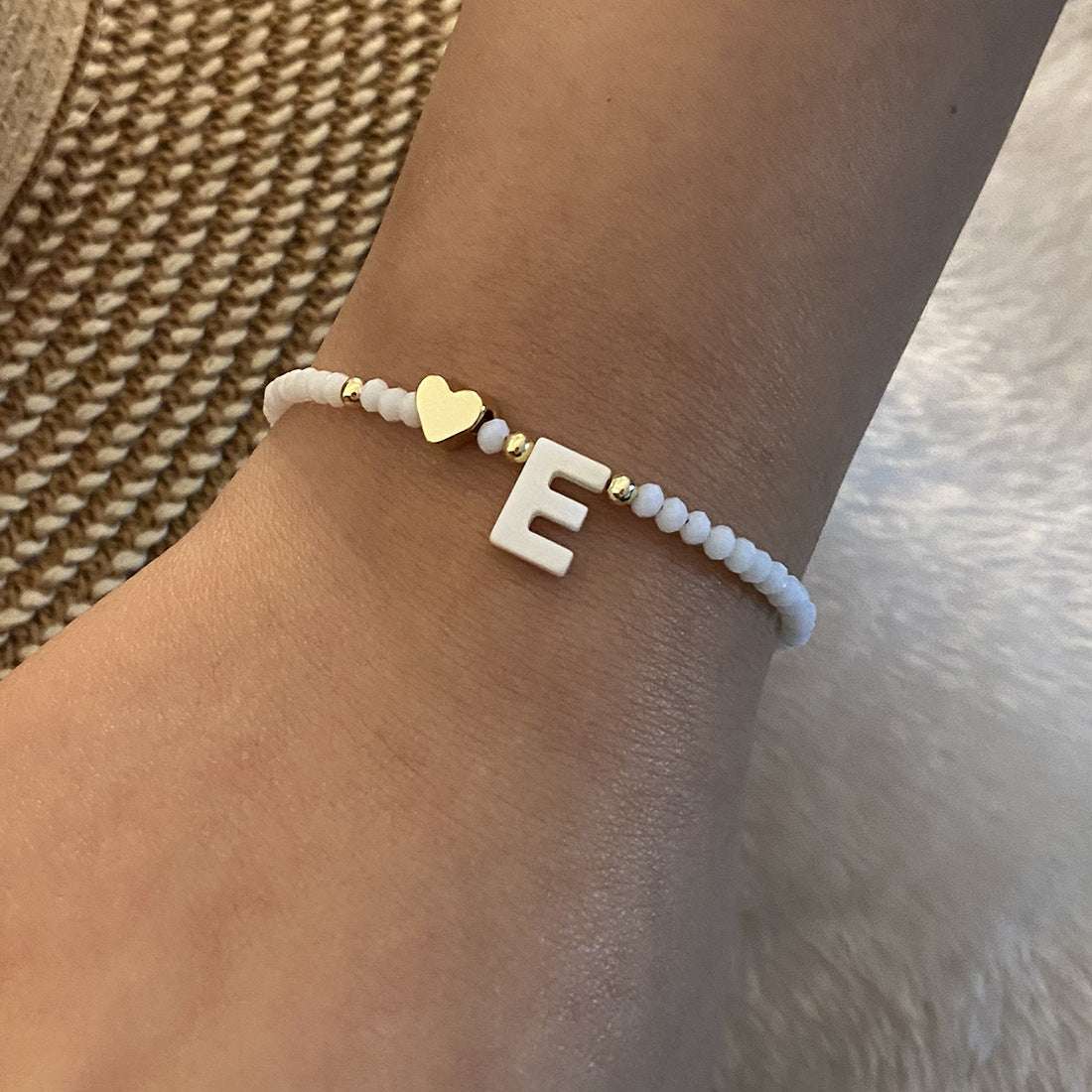 26 Letters White Shell Beaded Bracelet Women Metal Love Design Bracelet Jewelry | Orazek UK Ltd