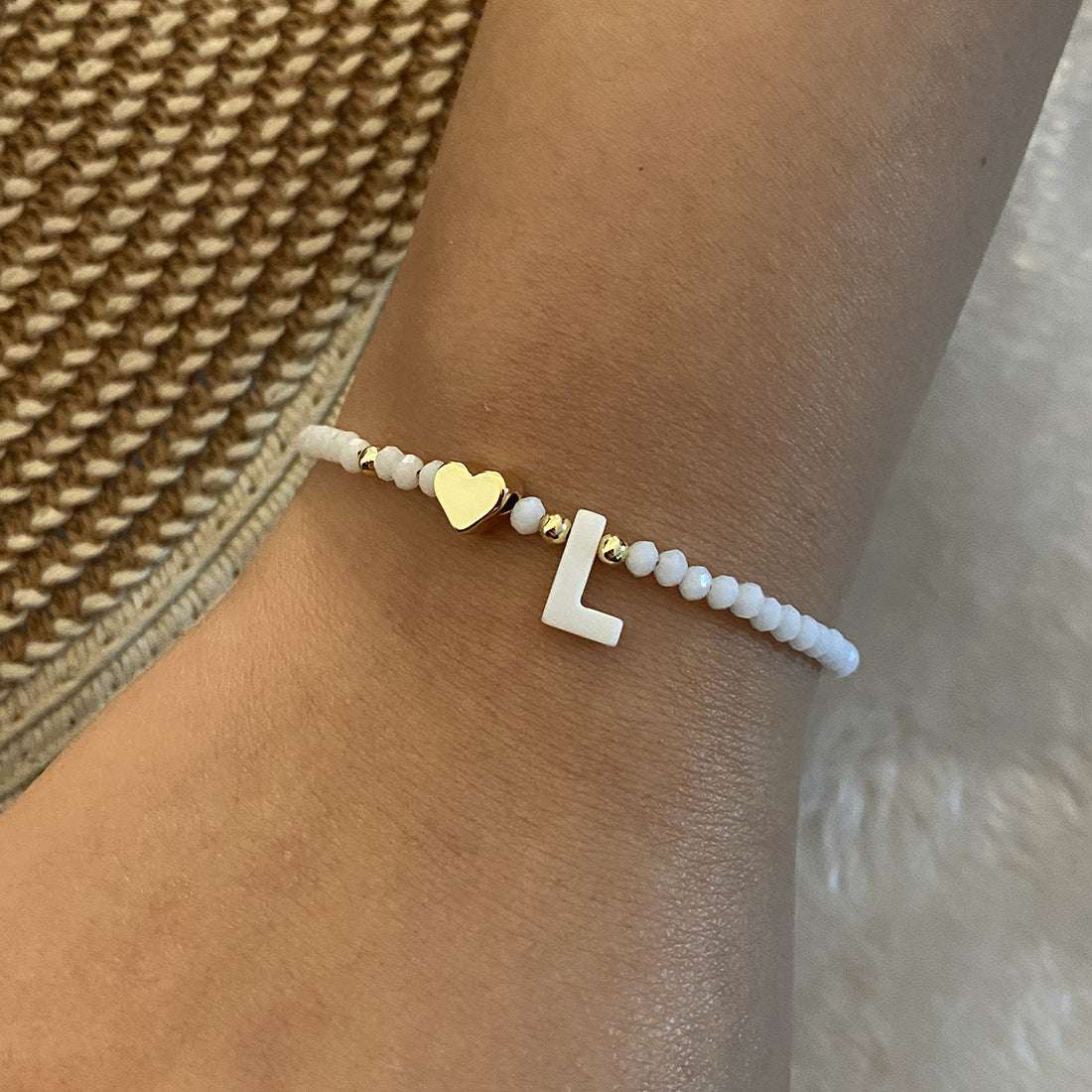 26 Letters White Shell Beaded Bracelet Women Metal Love Design Bracelet Jewelry | Orazek UK Ltd
