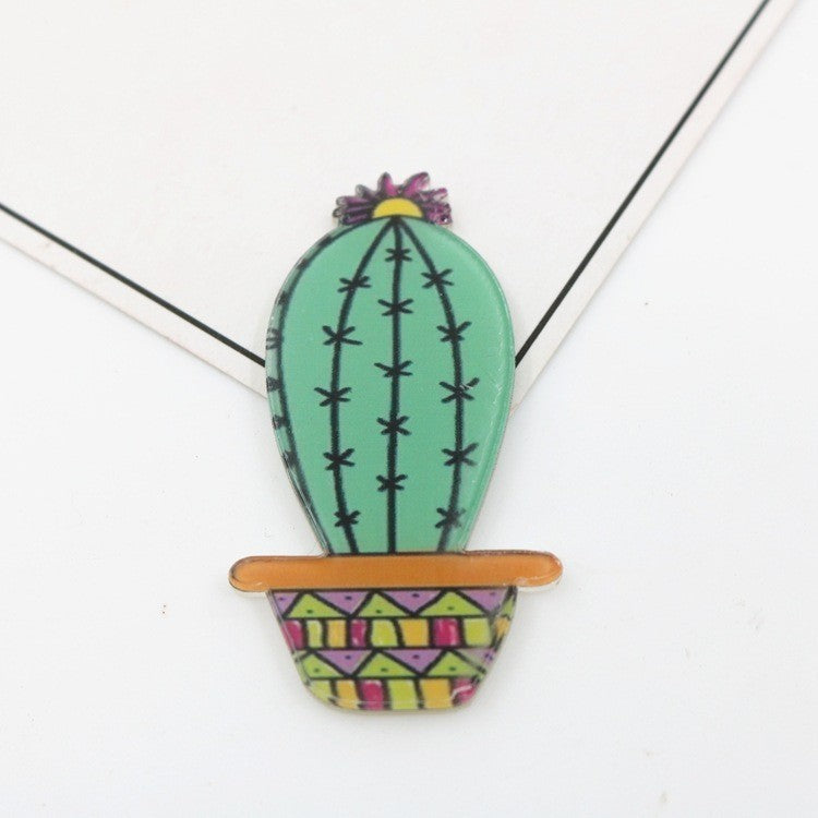 Cartoon acrylic cactus brooch brooch