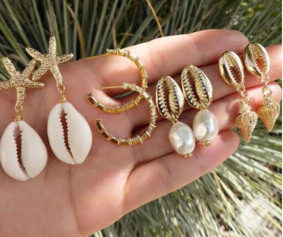 Alloy Shell Earring Contracted Shell Combination 3 Pieces Set