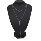 Gold Plated Double Layered Retro Chain Clavicle Necklace