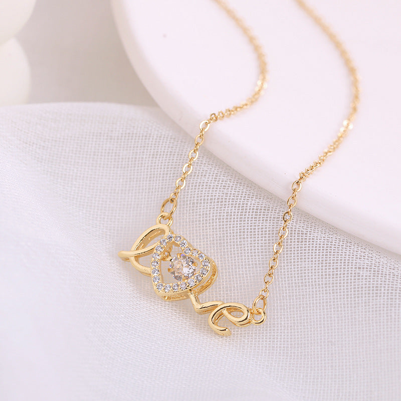 Valentines Day Gift New Stainless Steel Necklace Fashion New Love Smart Necklace Female Clavicle Chain Fashion Jewelry Woman