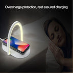 3 In 1 Foldable Wireless Charger Night Light Wireless Charging Station Stonego LED Reading Table Lamp 15W Fast Charging Light | Orazek UK Ltd