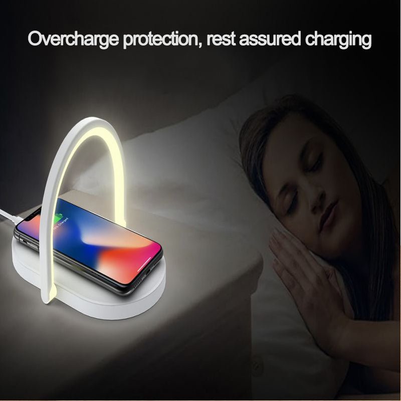 3 In 1 Foldable Wireless Charger Night Light Wireless Charging Station Stonego LED Reading Table Lamp 15W Fast Charging Light | Orazek UK Ltd