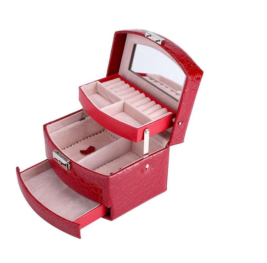 3 Layers Jewelry Boxes And Packaging Leather Makeup Organizer Storage Box Container Case Gift Box Women Cosmetic Casket | Orazek UK Ltd