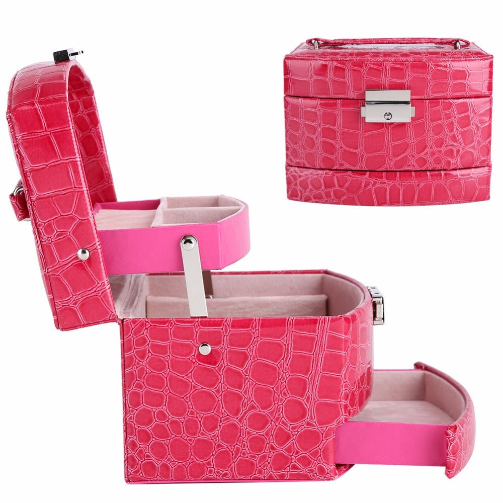 3 Layers Jewelry Boxes And Packaging Leather Makeup Organizer Storage Box Container Case Gift Box Women Cosmetic Casket | Orazek UK Ltd