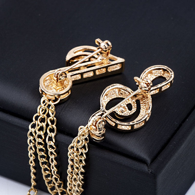 British style men's symbol music brooch brooch