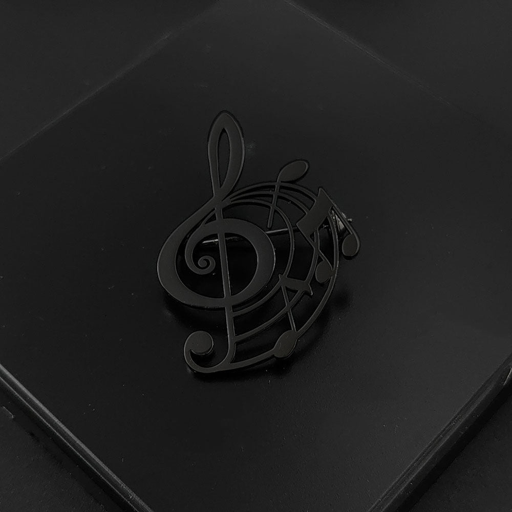 Stainless Steel Note Brooch For Suit Shirts