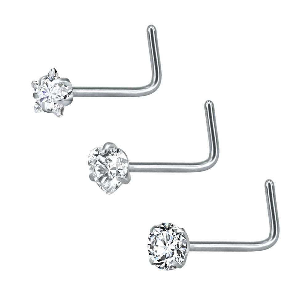 316 Stainless Steel Nose Stud Multifunctional Zircon Nose Ring | Orazek UK Ltd